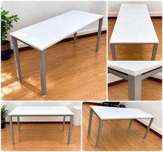 Mesa escritorio blanca y gris