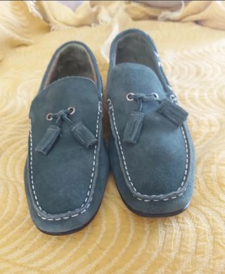 Mocasines Ante Verde con Borlas Talla 42