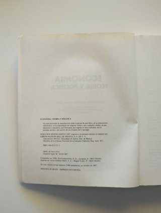 Economía Teoría y Política. Francisco Mochón. 1987