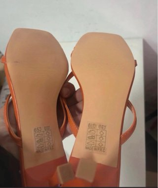 Sandalo donna arancione tacco basso tg 39 nuovo