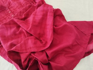 Vestido premamá rojo a cuadros