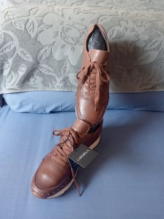 Carmela, zapatillas de piel de Mujer Marrón oscuro