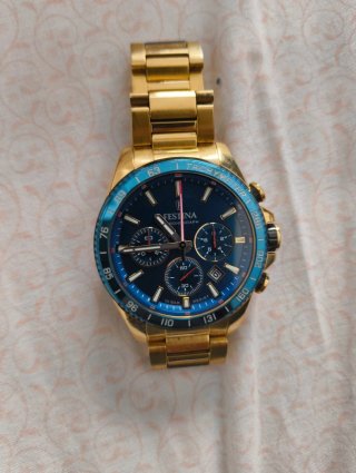 Reloj Festina Cronógrafo Azul y Dorado