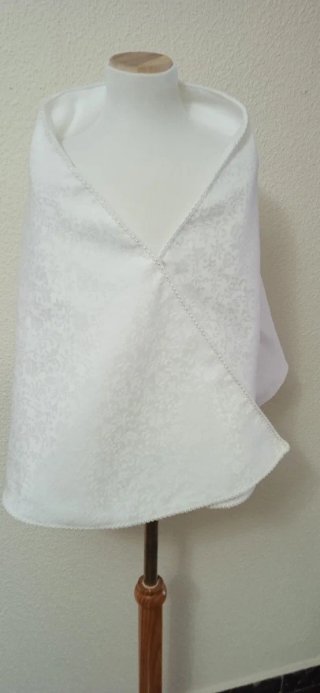 Pañolón Fallera Niña Blanco Media Luna 1'50 x 0'48