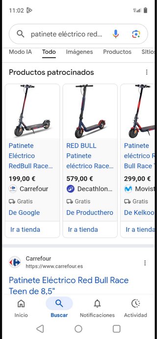 Patinete Eléctrico Red Bull Racing 8.5