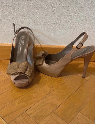 Zapato tacón beige T 40 vestir
