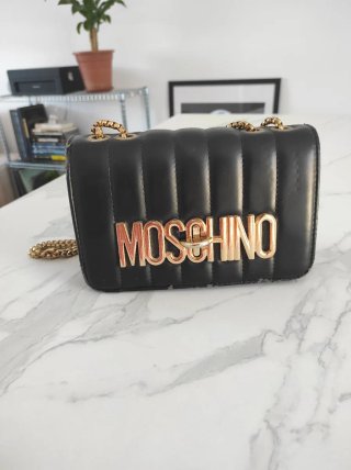 Borsa Moschino Nera con Catena Dorata Vintage