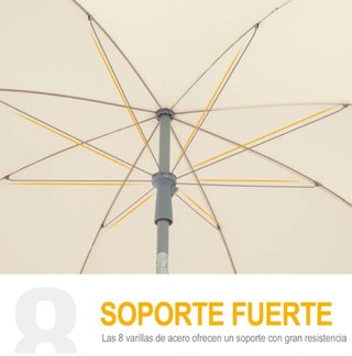 Sombrilla de Playa Ø202 cm Beige