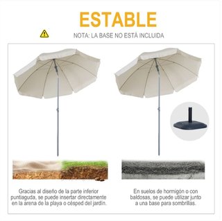 Sombrilla de Playa Ø202 cm Beige