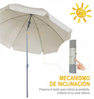 Sombrilla de Playa Ø202 cm Beige