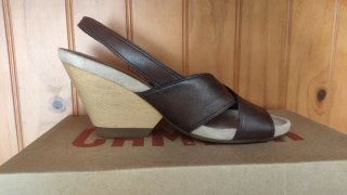 Sandalias Camper Marrones Cuña piel