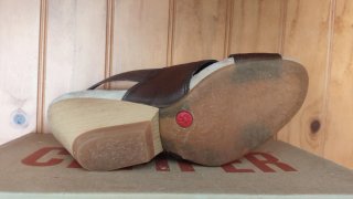 Sandalias Camper Marrones Cuña piel
