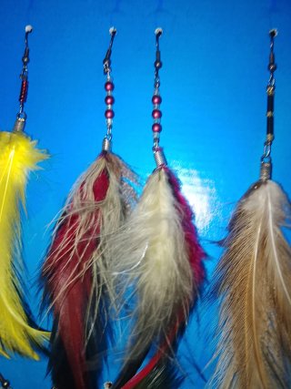 Pendientes de plumas