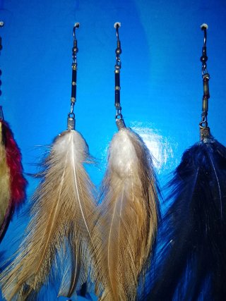 Pendientes de plumas