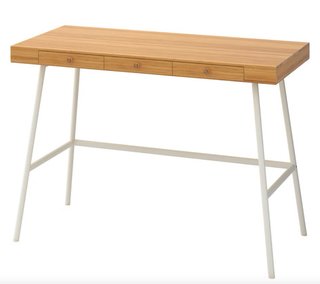 Scrivania in bambù con 3 cassetti Ikea