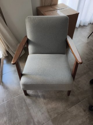 Sillón retro tela y madera