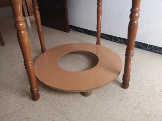 Mesa camilla redonda 90cm extensible 125 cm y ropa