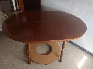 Mesa camilla redonda 90cm extensible 125 cm y ropa
