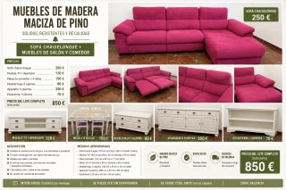 Muebles de madera maciza de pino