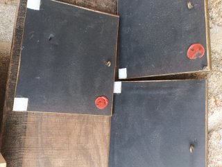 Lote 3 cuadros en tela con sigilli di cera