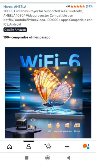 Proyector AMEELA 1080p WiFi Bluetooth