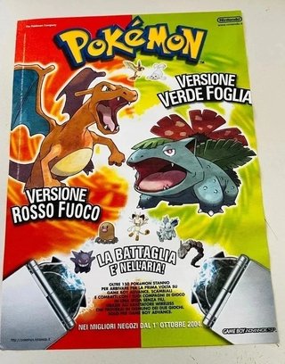 Locandina Pokémon 2004 Rosso Fuoco Verde Foglia