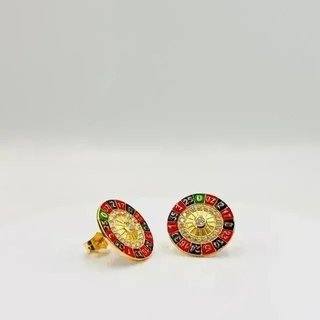 Pendientes de oro con diseño de ruleta