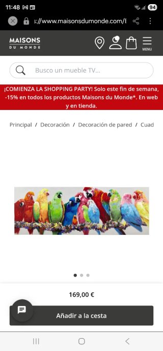 Cuadro Loros Maison du Monde
