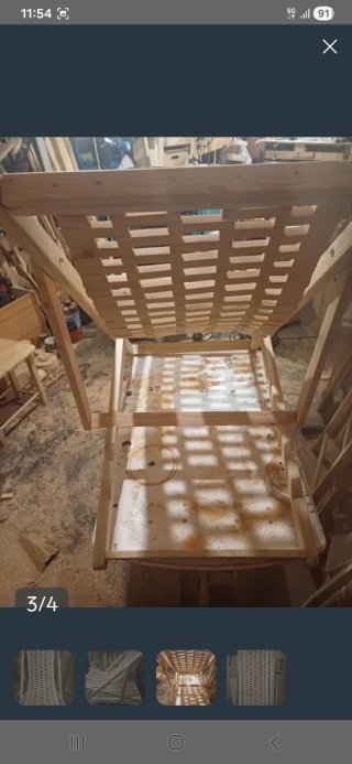 Tumbona artesanal grande de madera