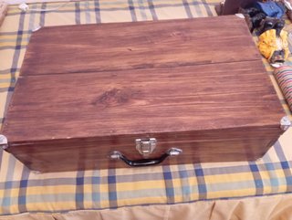 Maleta Antigua Madera Restaurada 61x37x20