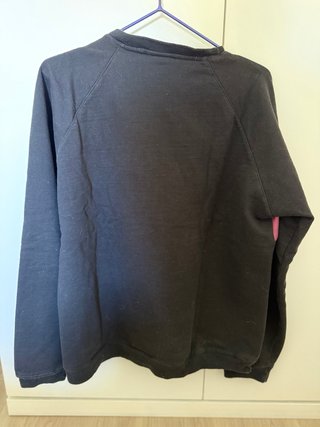 Sudadera Negra con Banda Burdeos Talla L jersey