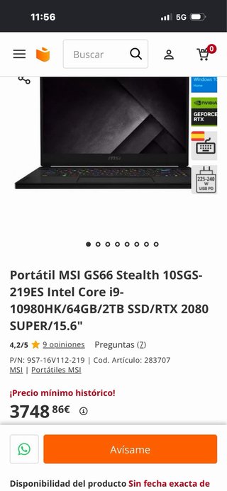 Portátil Gaming MSI