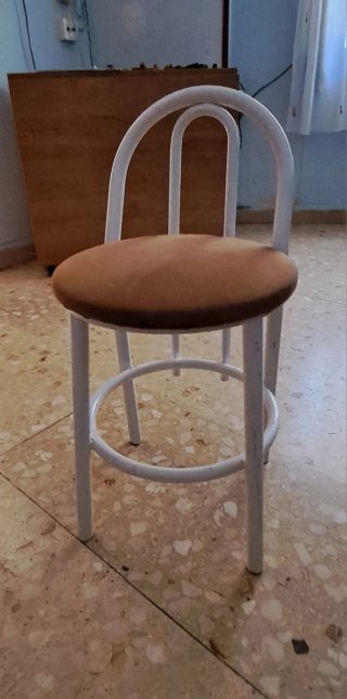 Taburete alto metal y madera