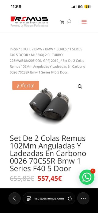 Set Colas Escape Remus Carbono Autentico