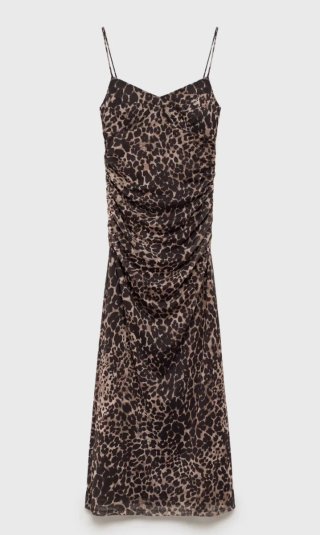 Vestido tirantes estampado leopardo.