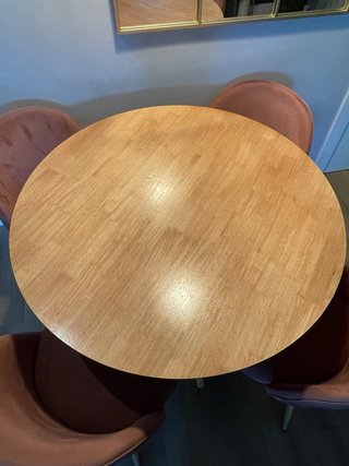 Mesa redonda madera de diámetro 1m