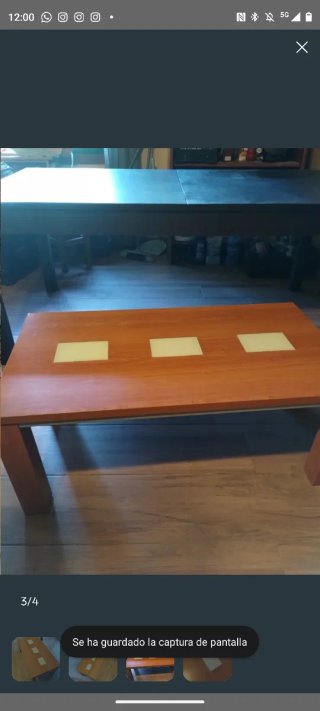 Mesa de centro de madera con detalles