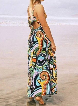 Vestido boho tirantes estampado