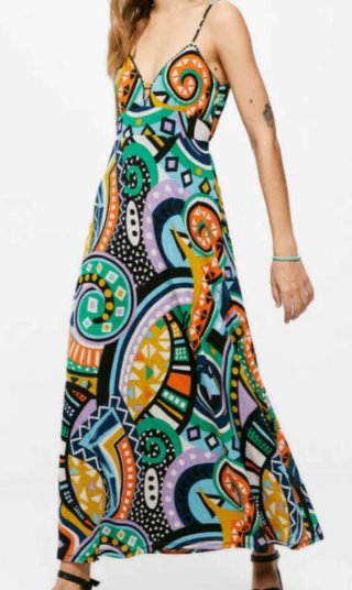 Vestido boho tirantes estampado