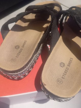 Sandalias ETÉREO SHOES negras talla 38