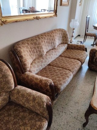 Sofá 3 plazas + 2 sillones tela floral