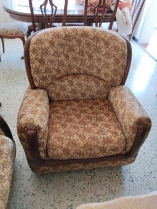 Sofá 3 plazas + 2 sillones tela floral
