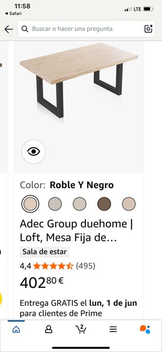 Mesa Roble Americano Marca Premium Nueva 180 cm