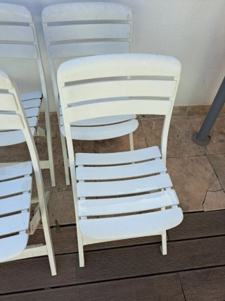 Juego de 4 Sillas de Exterior Blancas