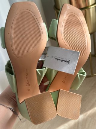 Sandalias tacón verde Stradivarius talla 37
