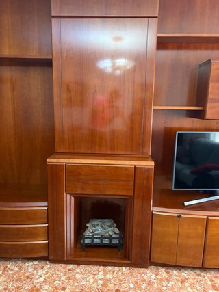 Muebles de salón madera oscura
