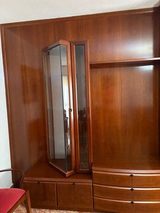 Muebles de salón madera oscura