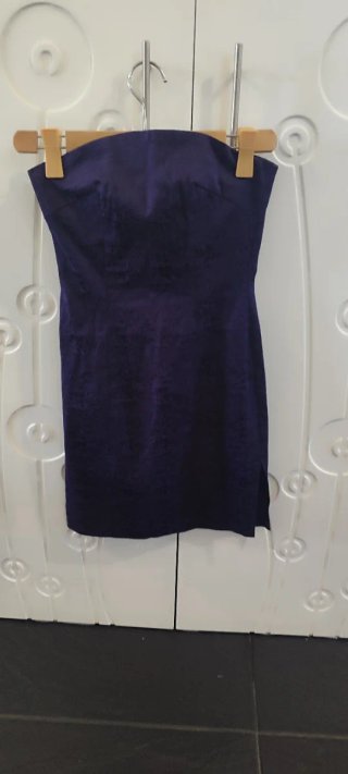 Vestido Morado Jacquard Efecto Serpiente