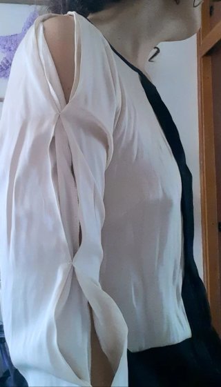 Vestido estilo Art Decó Beige y Negro.