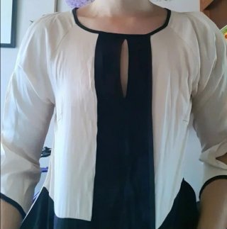 Vestido estilo Art Decó Beige y Negro.